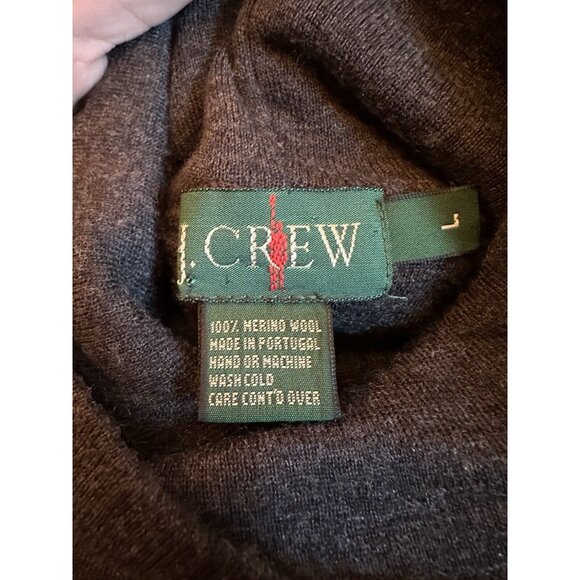 J Crew Merino Wool Oarsman Sweater Turtle Neck Gray Large-small Hole - Picture 6 of 7